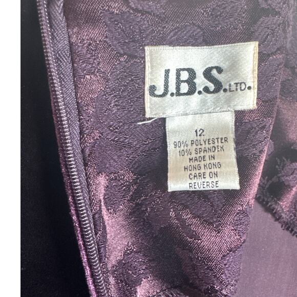 JBS LTD Vintage Purple Velvet Paisley Button Down Tunic Stretch Pant Suit Set 12 - Picture 8 of 8